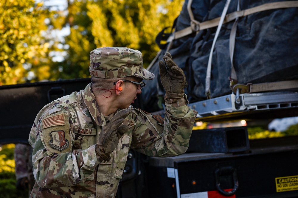 129th LRS Members Prepare Equipment in Support of LA Fire