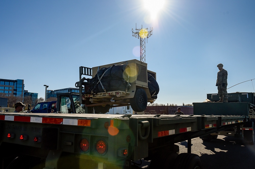 129th LRS Members Prepare Equipment in Support of LA Fire