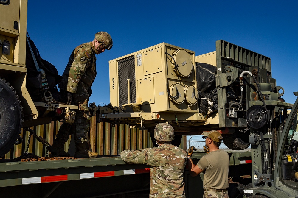 129th LRS Members Prepare Equipment in Support of LA Fire