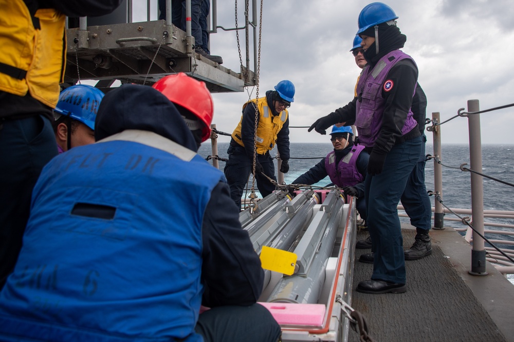 Missile Upload aboard USS America (LHA 6)