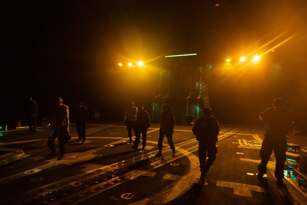 USS Preble (DDG 88) Night Flight ops