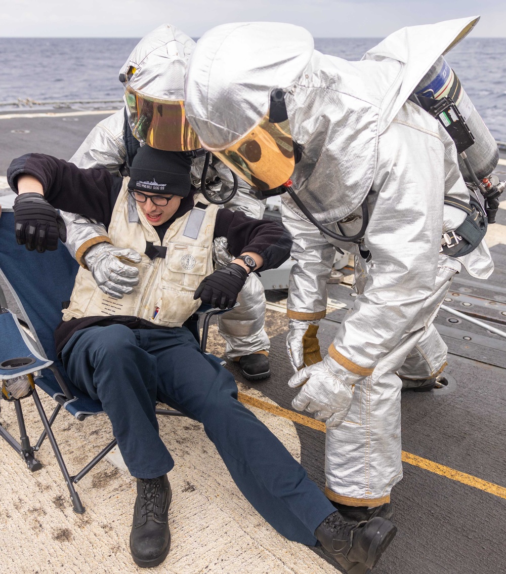 USS Preble (DDG 88) Flight Deck Fire Drill