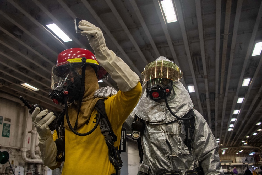 Hangar Bay Firefighting Training aboard USS America (LHA 6)