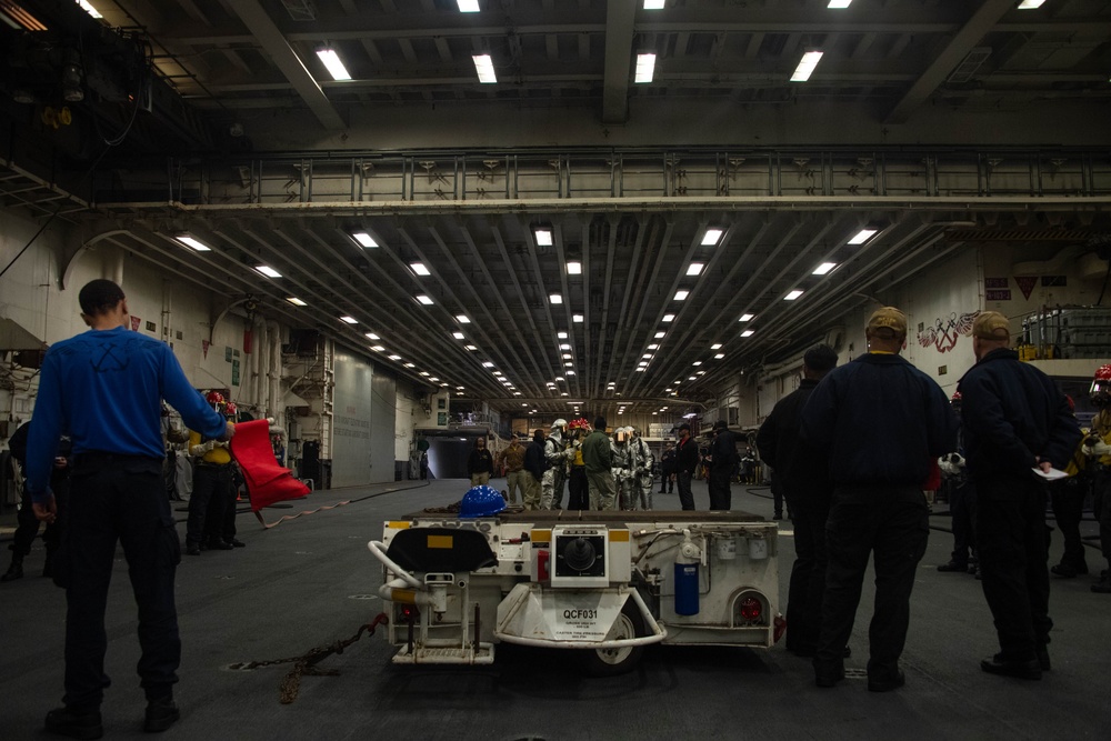 Hangar Bay Firefighting Training aboard USS America (LHA 6)