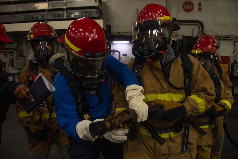 Hangar Bay Firefighting Training aboard USS America (LHA 6)