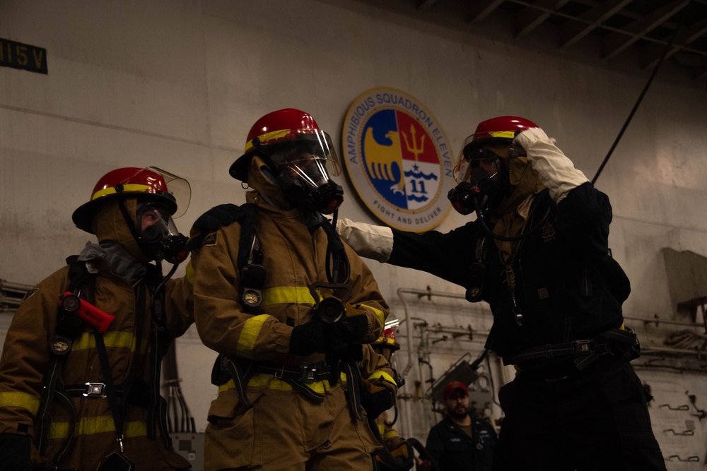 Hangar Bay Firefighting Training aboard USS America (LHA 6)