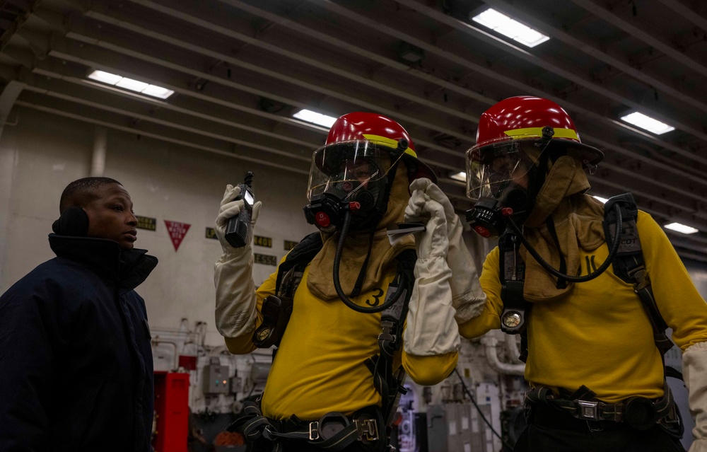 Hangar Bay Firefighting Training aboard USS America (LHA 6)