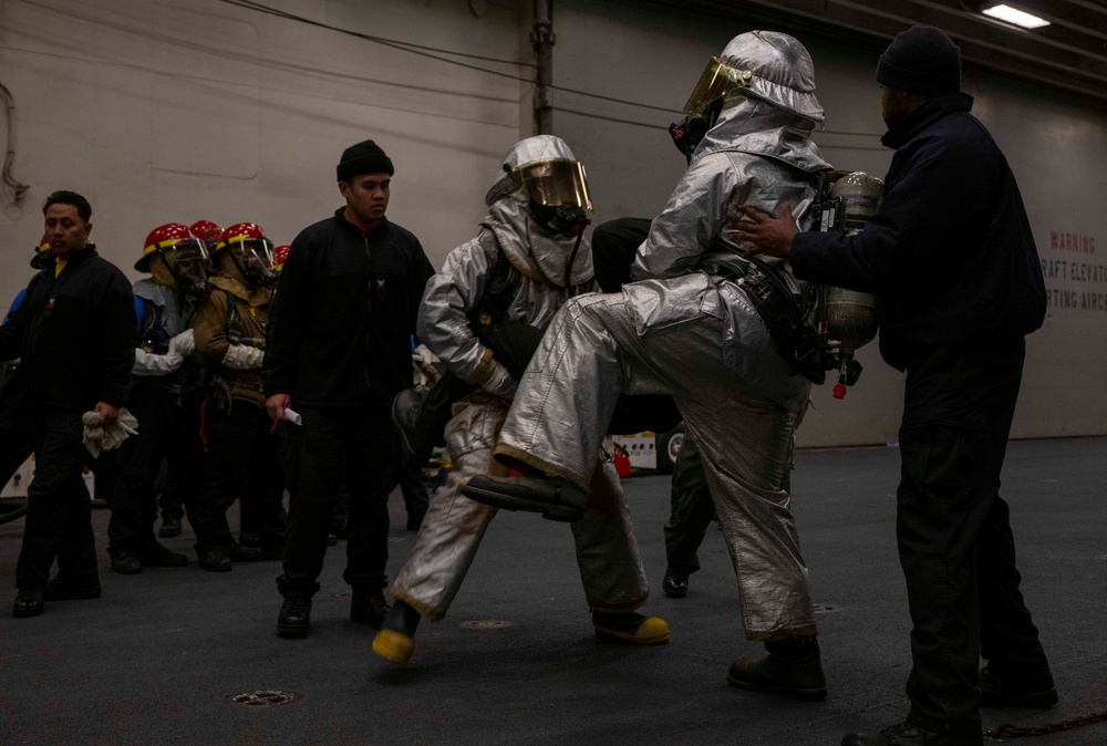 Hangar Bay Firefighting Training aboard USS America (LHA 6)