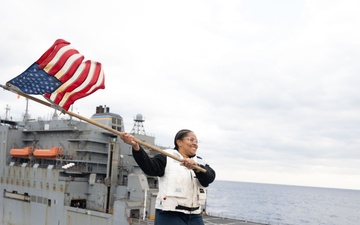 USS America (LHA 6) Conducts Replenishment at Sea with USNS Carl Brashear (T-AKE-7)