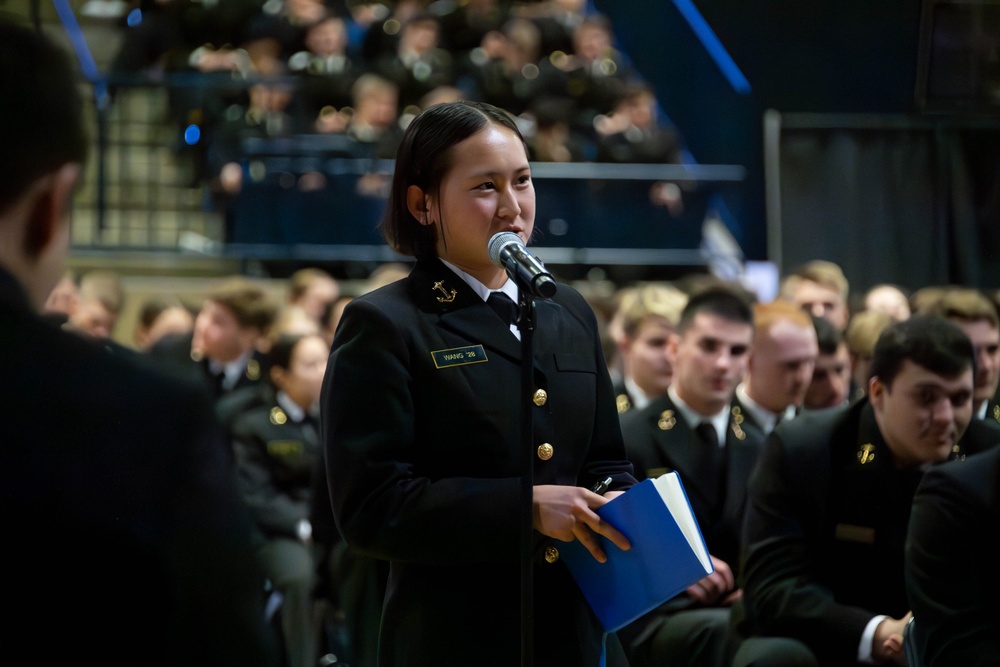 SECNAV Carlos Del Toro's Last Call to U.S. Naval Academy Brigade