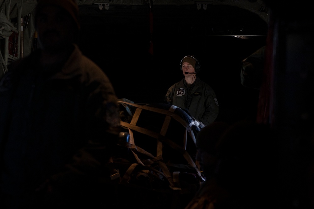 U.S. Marines with VMGR-252 prepare for a cold weather training exercise