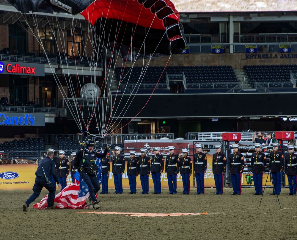 Abraham Lincoln and Theodore Roosevelt Sailors participates in the San Diego Rodeo