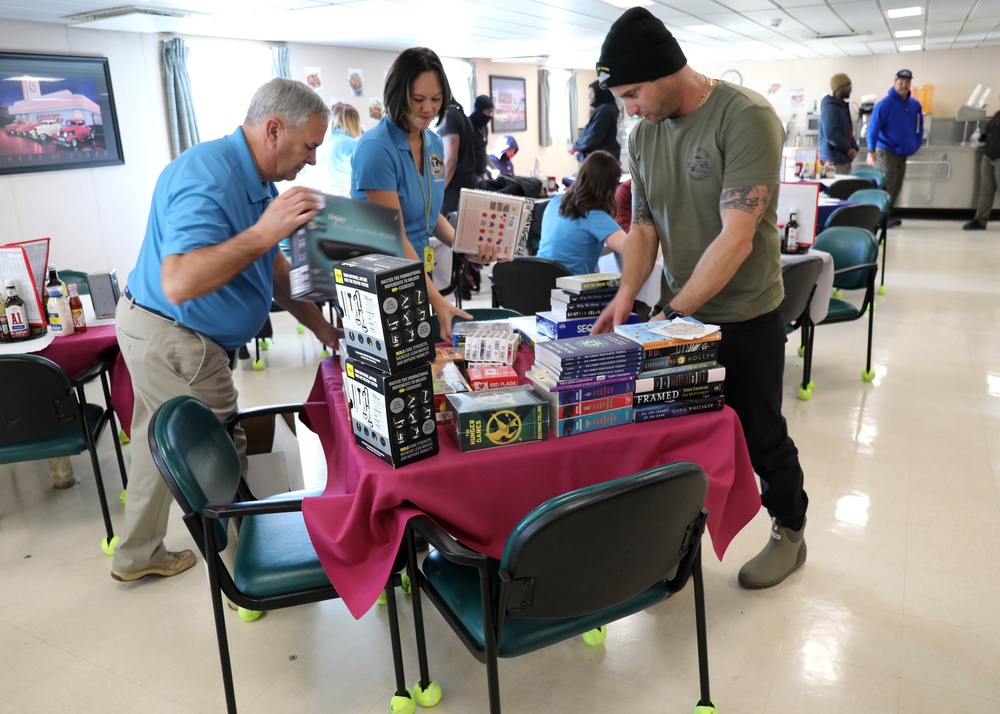 Military Sealift Command Resiliency Team Delivers Crew Care Package to USNS William McLean