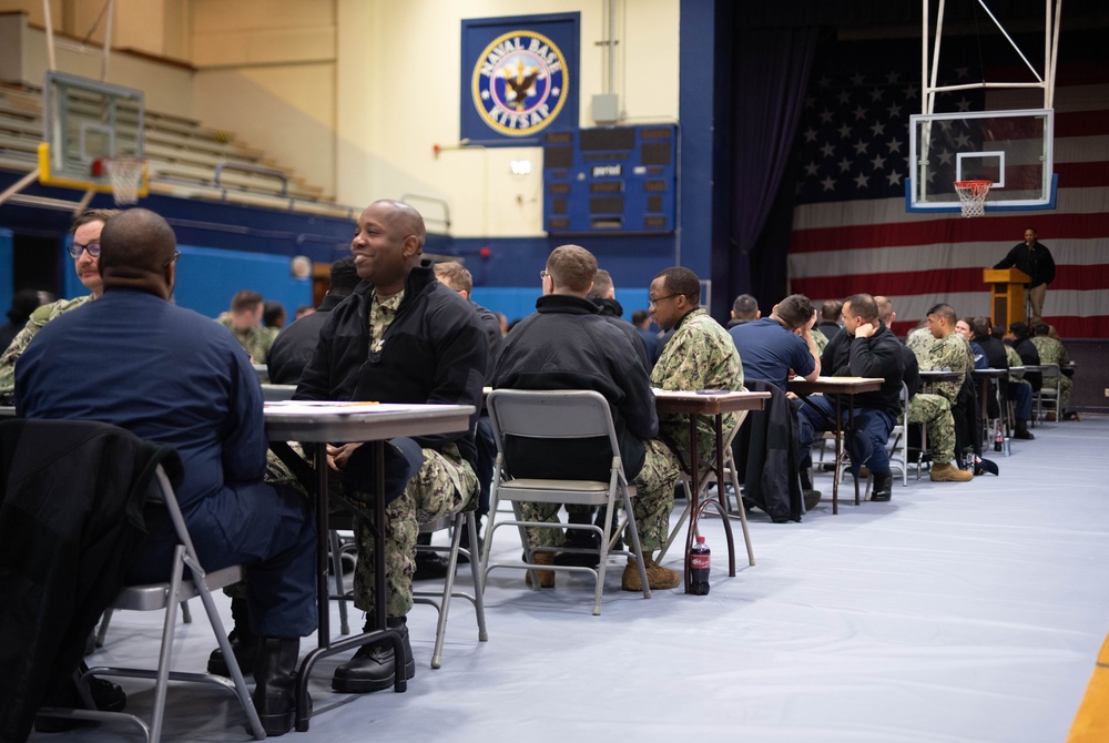 USS Ronald Reagan (CVN 76) Sailors take Navy-wide E-7 advancement exam