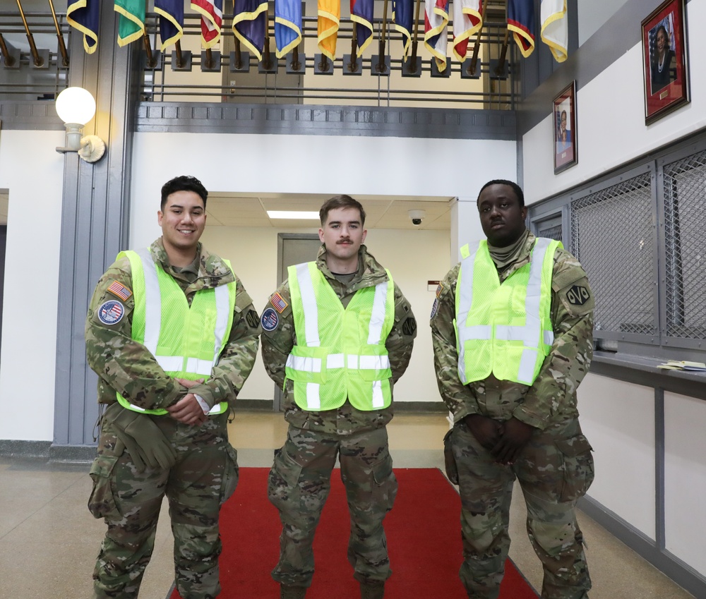 Soldiers Provide Support for Incoming Personnel at D.C. Armory During In-Processing