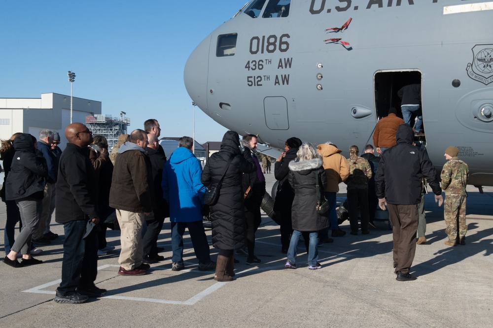 2025 Dover AFB honorary commanders tour the 436th OSS