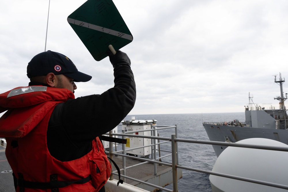 USS America (LHA 6) Conducts Replenishment at Sea with USNS Carl Brashear (T-AKE-7)