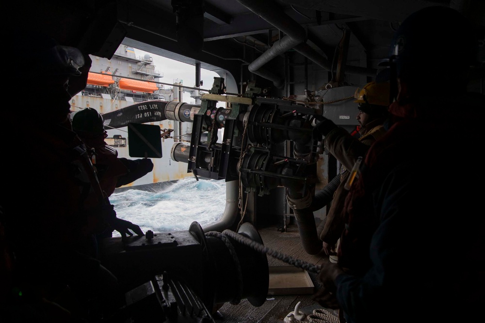 USS America (LHA 6) Conducts Replenishment at Sea with USNS Carl Brashear (T-AKE-7)