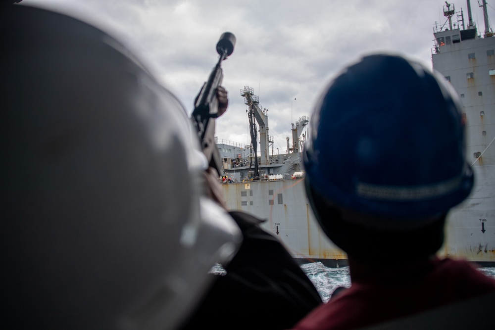 USS America (LHA 6) Conducts Replenishment at Sea with USNS Carl Brashear (T-AKE-7)