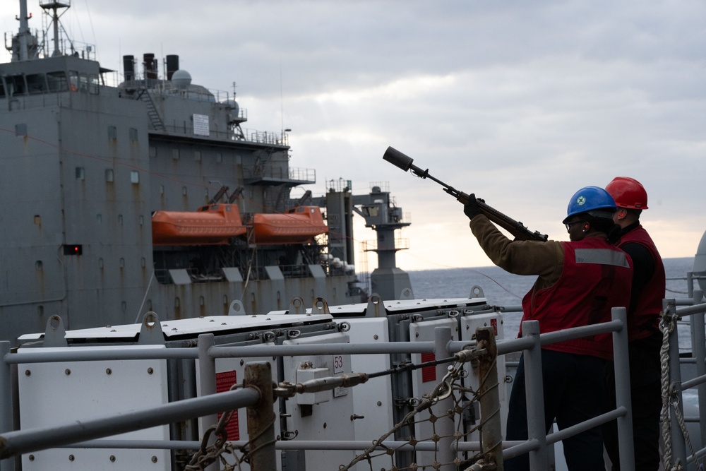 USS America (LHA 6) Conducts Replenishment at Sea with USNS Carl Brashear (T-AKE-7)