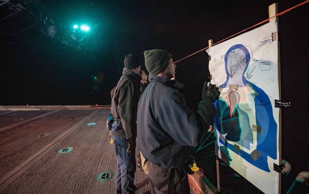 Small Arms Qualification aboard USS America (LHA 6)