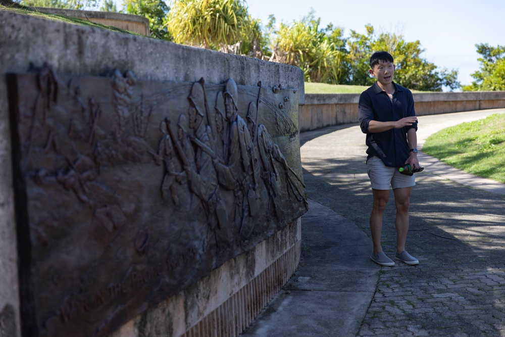 U.S. Marines visit Asan Bay Overlook, War in the Pacific National Historical Park