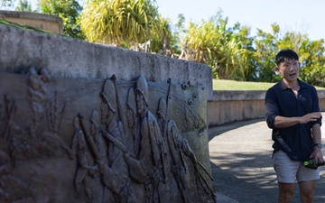 U.S. Marines visit Asan Bay Overlook, War in the Pacific National Historical Park