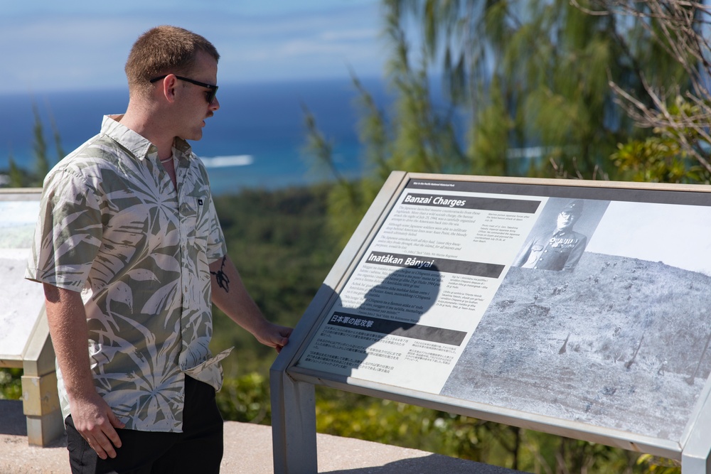 U.S. Marines visit Asan Bay Overlook, War in the Pacific National Historical Park