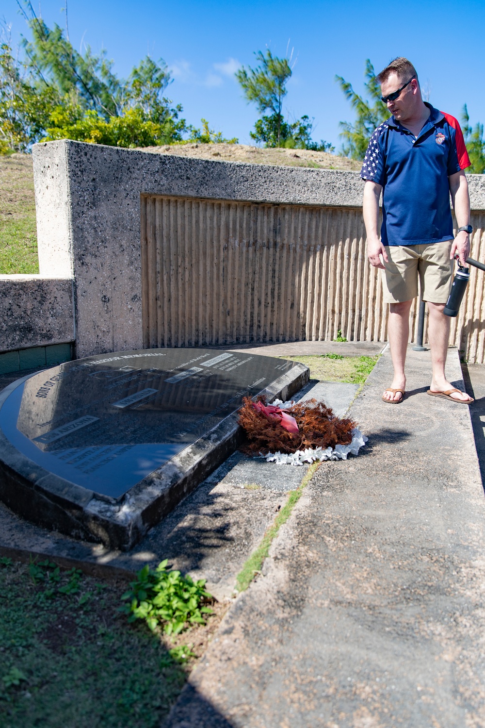 U.S. Marines visit Asan Bay Overlook, War in the Pacific National Historical Park