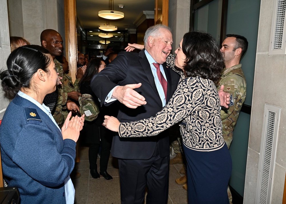 SecAF Kendall, USecAF Dalton clap out