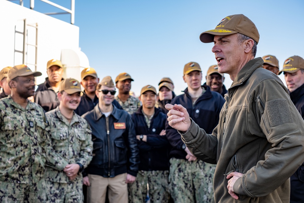 Commander, Task Force (CTF) 70 holds all-hands call