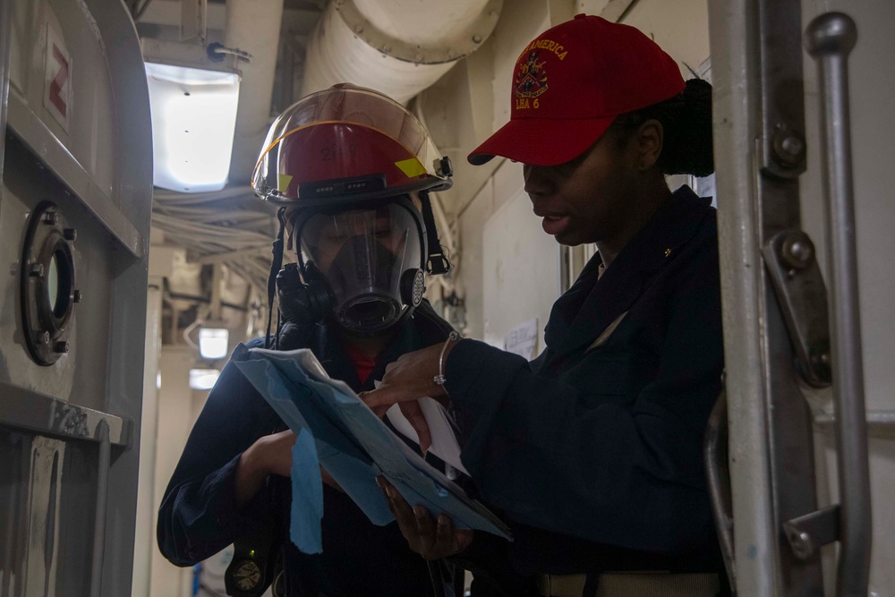 Flying Squad Drill aboard USS America (LHA 6)