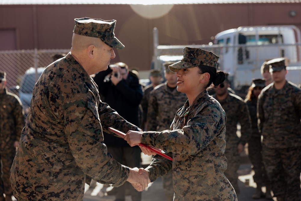 Mail is Morale: LCpl Chavez receives achievement medal for role in new post office opening on Camp Mujuk