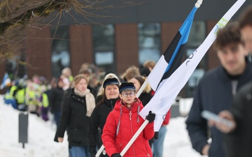 U.S. Army Soldiers Participate in the 107th Anniversary Parade of the Estonian Field Artillery Regiment