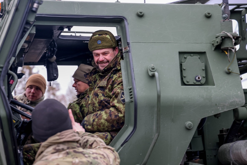 U.S. Army Soldiers Participate in the 107th Anniversary Parade of the Estonian Field Artillery Regiment