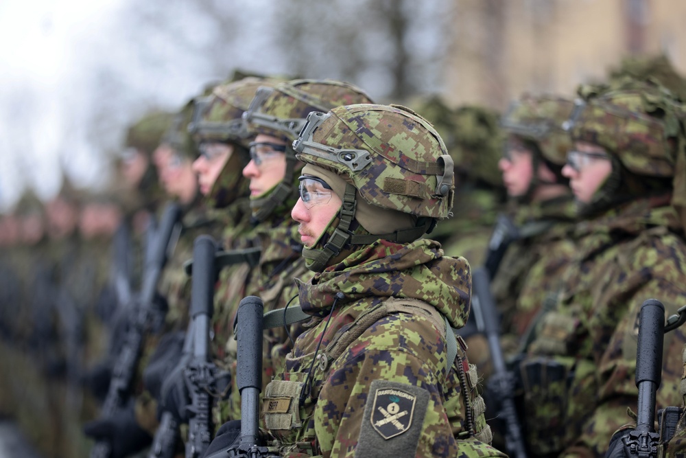 U.S. Army Soldiers Participate in the 107th Anniversary Parade of the Estonian Field Artillery Regiment