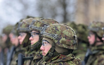 U.S. Army Soldiers Participate in the 107th Anniversary Parade of the Estonian Field Artillery Regiment