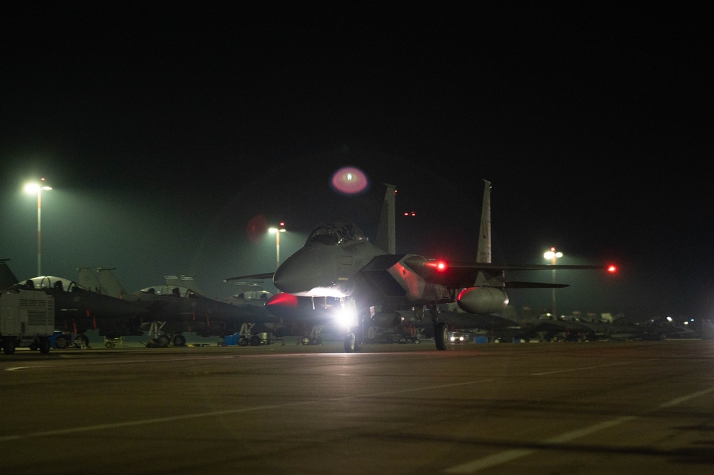 First F-15 Strike Eagles equipped with Advanced EPAWSS system arrive at the Liberty Wing