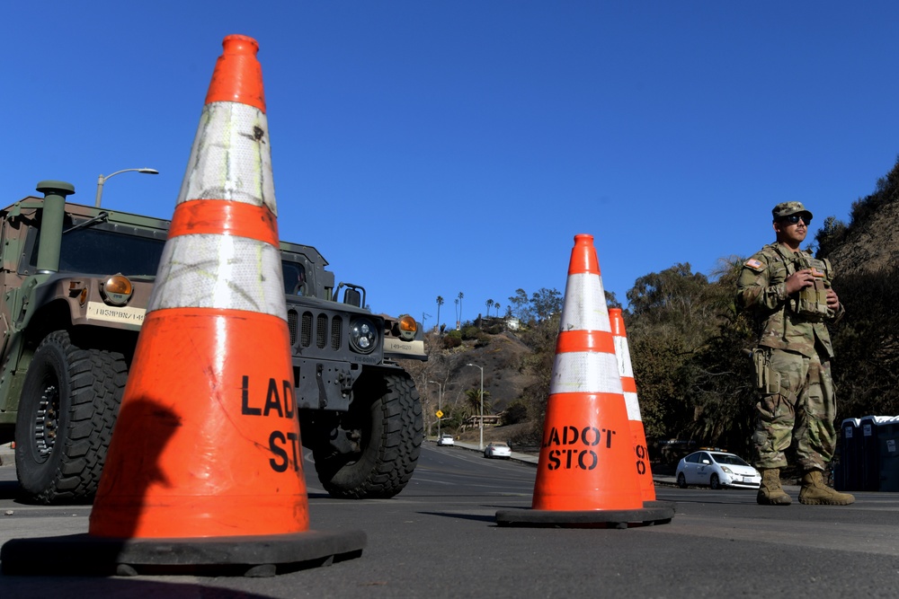California Army National Guard Los Angeles wildfire response efforts