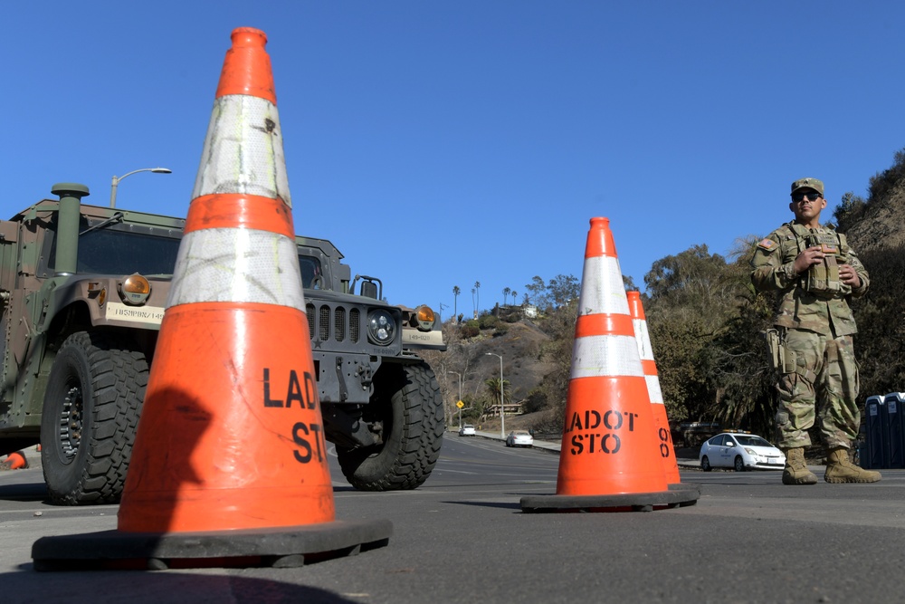 California Army National Guard Los Angeles wildfire response efforts