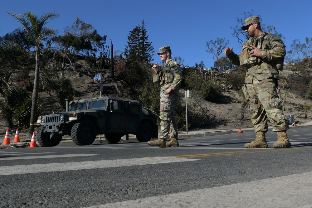 California Army National Guard Los Angeles wildfire response efforts