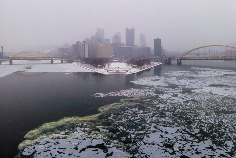 Inland navigation operations continues despite frozen Pittsburgh riverways