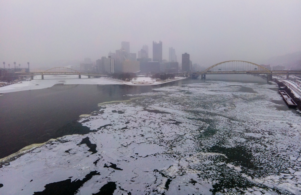 Inland navigation operations continues despite frozen Pittsburgh riverways