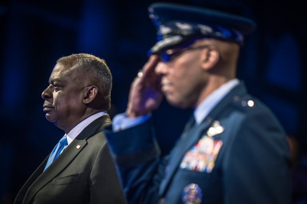 Chairman of the Joint Chiefs of Staff Hosts Armed Forces Farewell Tribute Honoring Secretary of Defense Austin