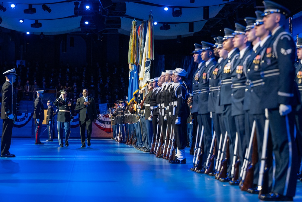 Chairman of the Joint Chiefs of Staff Hosts Armed Forces Farewell Tribute Honoring Secretary of Defense Austin