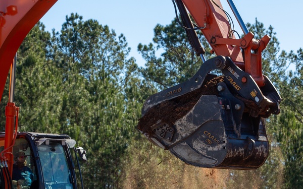 Hurricane Helene Recovery: Temporary Debris Management Site in Mcintosh County, Georgia.