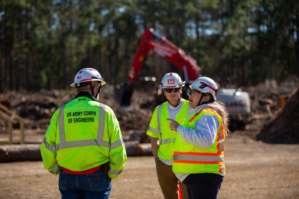 Hurricane Helene Recovery: Temporary Debris Management Site in Mcintosh County, Georgia.