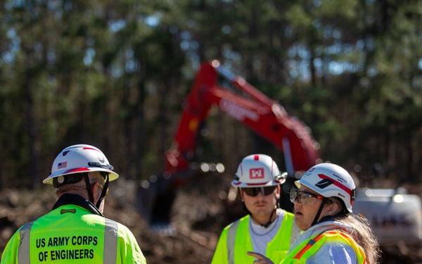 Hurricane Helene Recovery: Temporary Debris Management Site in Mcintosh County, Georgia.