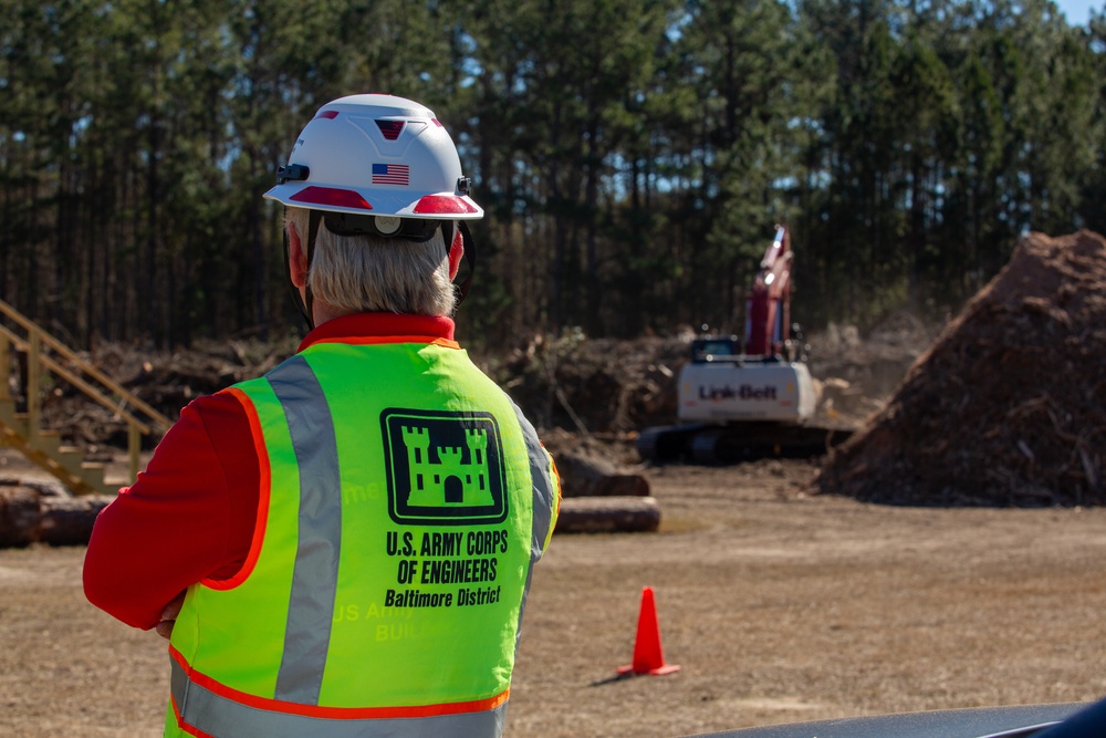 Hurricane Helene Recovery: Temporary Debris Management Site in Mcintosh County, Georgia.