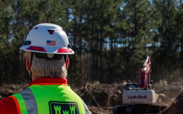 Hurricane Helene Recovery: Temporary Debris Management Site in Mcintosh County, Georgia.